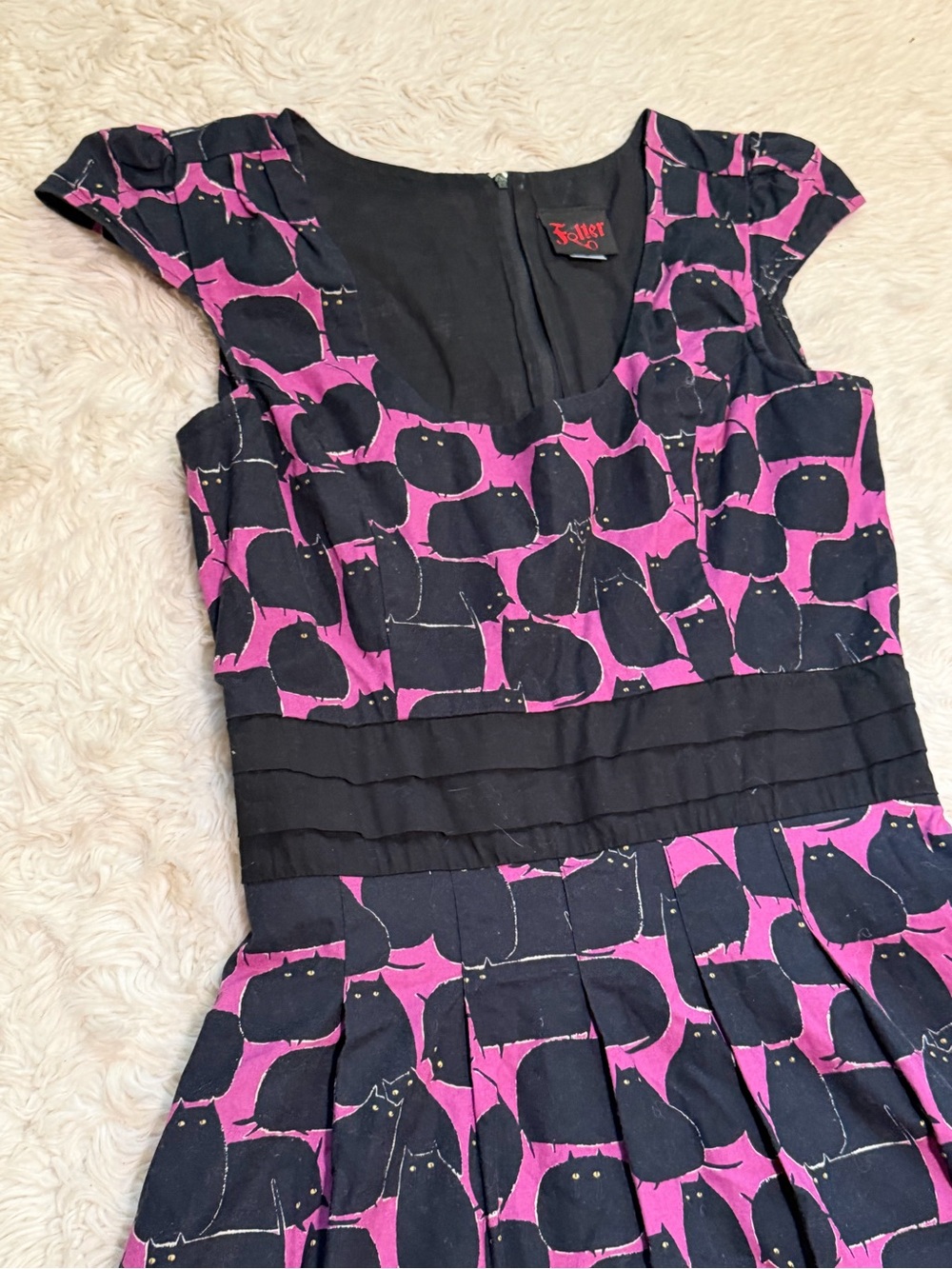 Folter Hocus Pocus Cat Print Dress - Size Medium - Picture 3 of 6